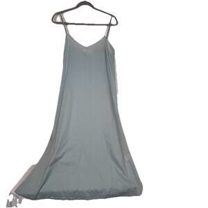 Soleiluna Womens Sz M sheer ice blue organic cotton slip dress